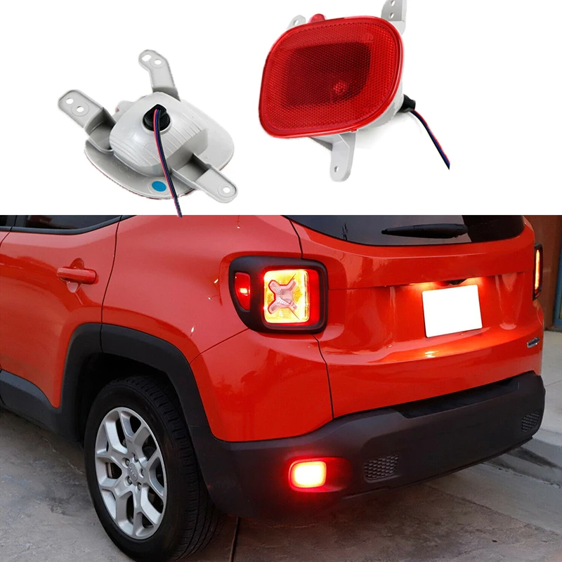 

68255513AA 68255514AA Car Exterior Lamp Rear Left & Right Bumper Brake Light Reflector Set For Jeep Renegade 2015 2016 2017