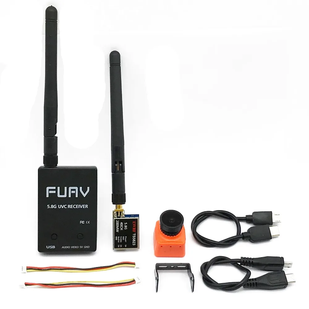 Готов к использованию 5,8G FPV приемник UVC видео Downlink OTG VR Android Phone+ 5,8G 200/600 мВт Передатчик TS5823+ CMOS 1200TVL Камера с видом от первого лица