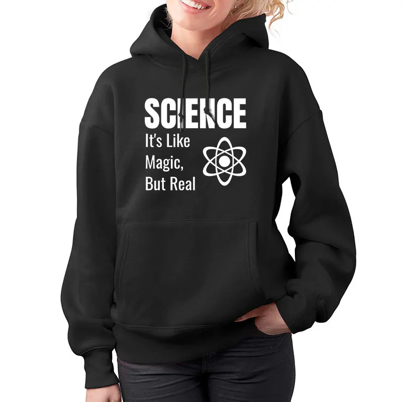 

Женские толстовки с надписью, пуловеры, топы, научная магия, но реальная забавная Женская смешная толстовка с капюшоном для взрослых