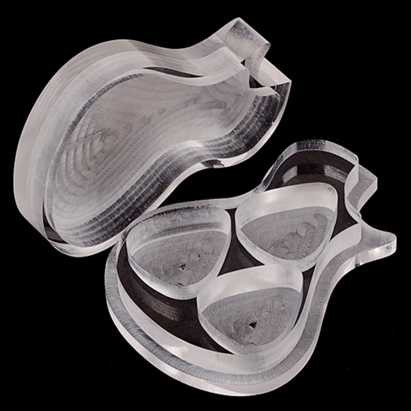 

Guitar Accessories Acrylic Guitar Shape Pick Box Transparent Box