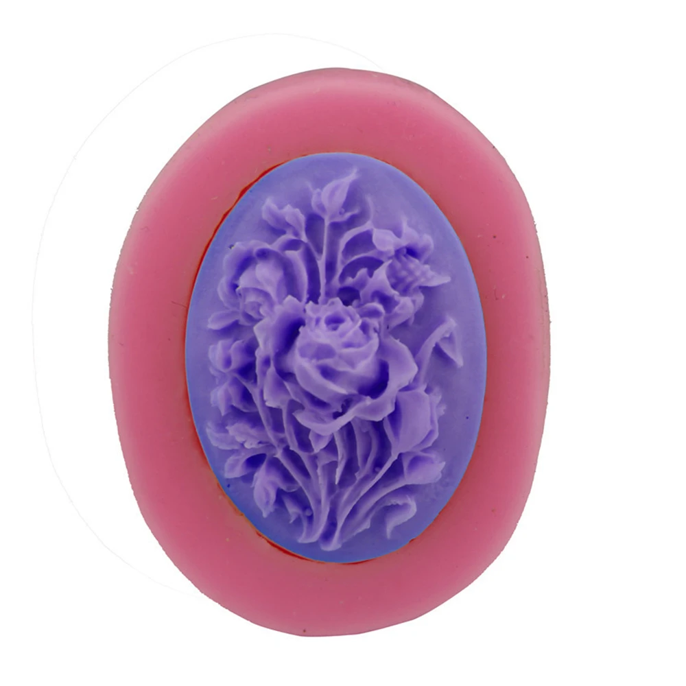 Креативная форма для торта круглая силиконовая шоколада и помадки с цветами розы