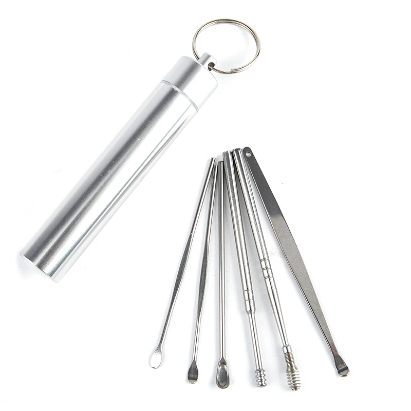 

6pcs/Set Stainless Steel Ear Wax Pickers Wax Remover Curette Ear Pick Cleaner Spoon Cleaning Tools Spiral Earpick