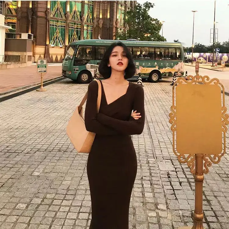 

New Women Dress Knitted Long Maxi Oversize Knitting Vestidos Elastic Bodycon Womens Dresses Summer Sexy Slim Skinny Plus Size