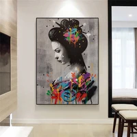 modern graffiti art street figure canvas painting cuadros posters print picture wall art for living room home decor no frame