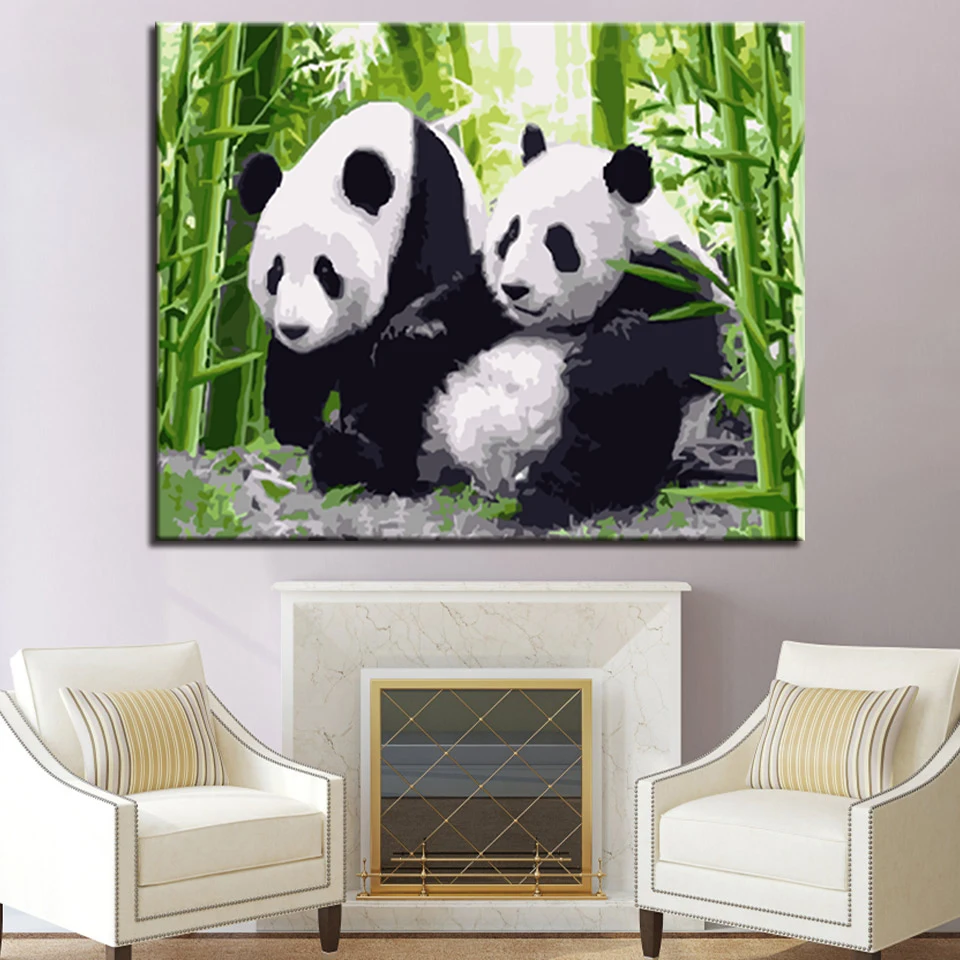 Панда DIY картина по номерам животные набор Раскраска настенные картины для