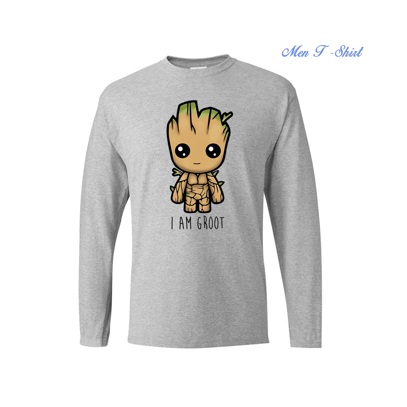 Guardians of the Galaxy Movie Мужская футболка I Am Groot Новые летние топы с длинными рукавами