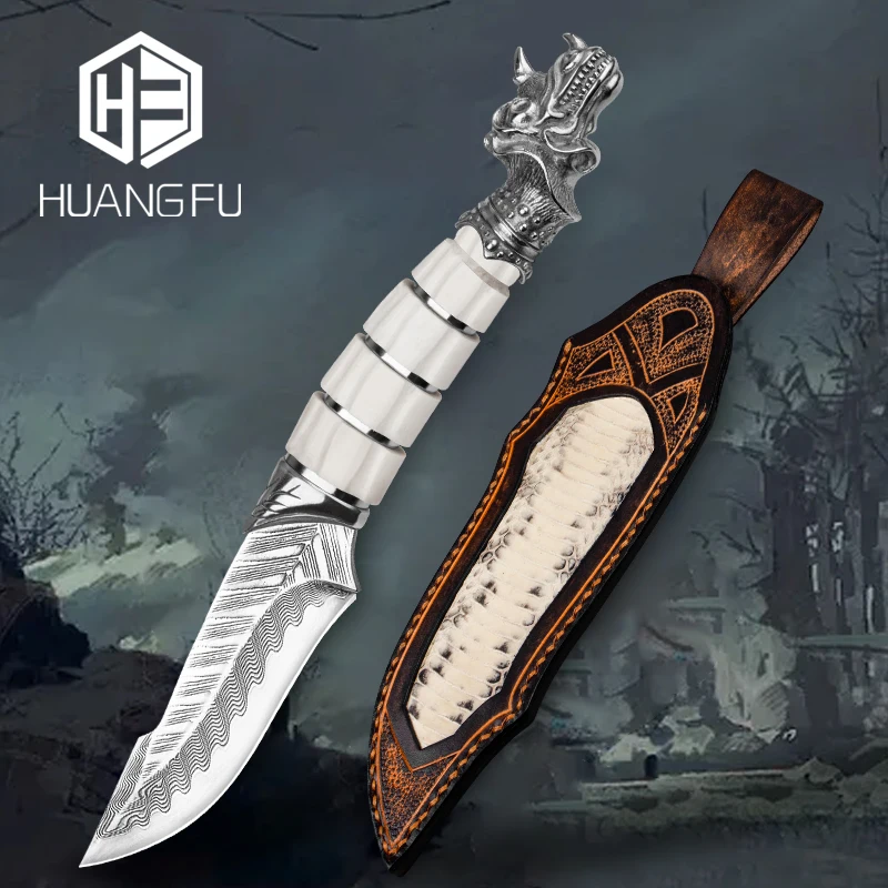 Охотничий нож Dragon King дамасский старинная коллекция ножей ручной работы с