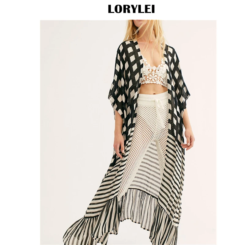 2021 бикини накидка на каждый день в клетку и полоску В стиле пэчворк с принтом