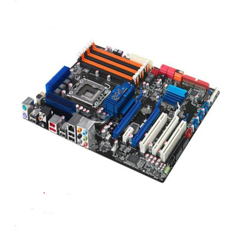 Для ASUS P6T б/у материнская плата DDR3 LGA 1366 USB2.0 SATA II 24 ГБ X58 Материнская для настольного