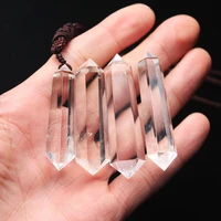 energy stone crystal natural white crystal pendulum pendant double pointed hexagonal prism mens and womens crystal jewelry
