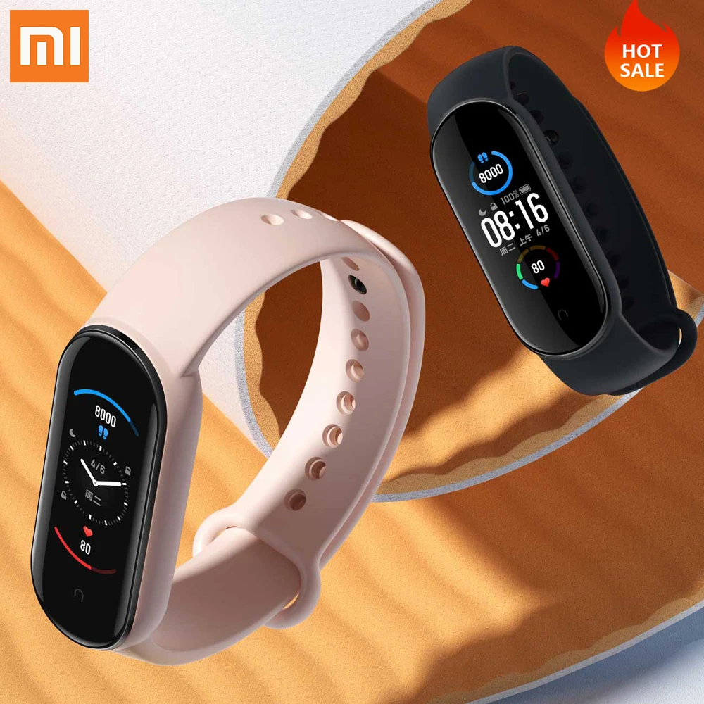 

Xiaomi Mi Band 5 Original 2020 la música más nueva Miband inteligente 5 pulsera de ritmo cardíaco Fitness 135mAh pantalla a Colo