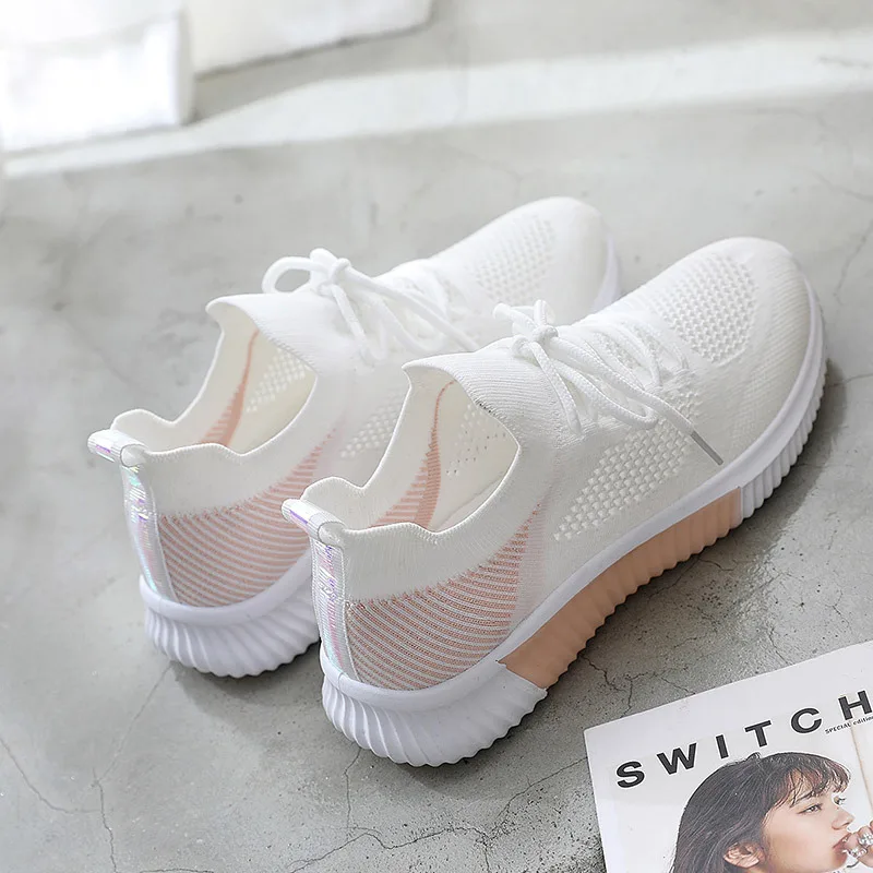 

Running Shoes Women 2021 Summer Mesh Breathable Casual Shoes Student Flat Sneakers