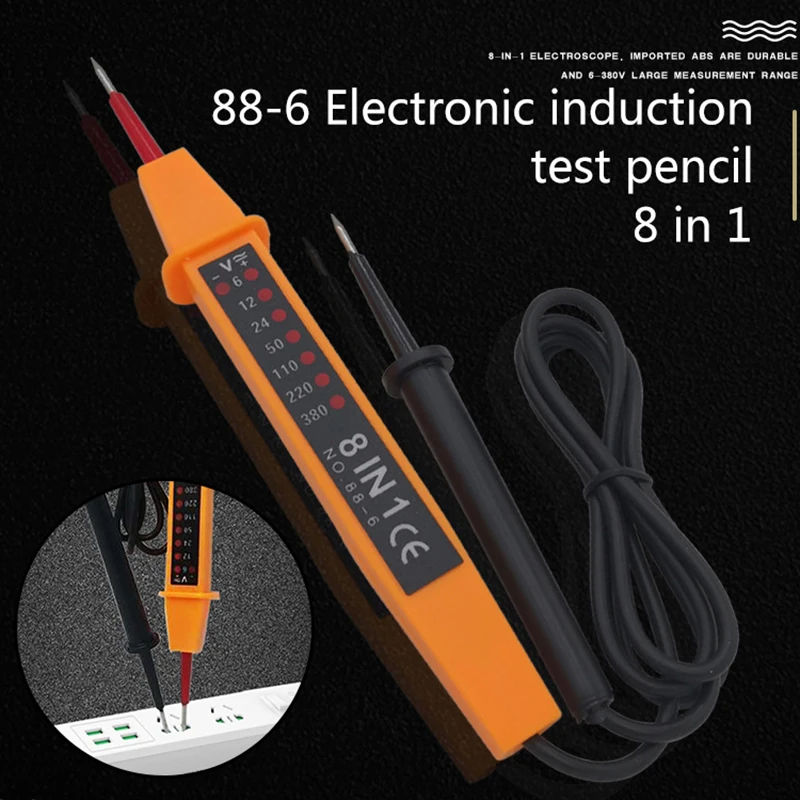 8 в 1 Напряжение Тесты er с светодиодный светильник ручка электрические приборы