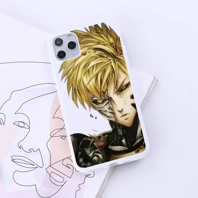 

one punch man cute cool anime cartoon Phone Case Candy Color for iPhone 6 7 8 11 12 s mini pro X XS XR MAX Plus