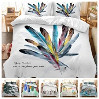 hot style bedding set 3d digital feathers printing 23pcs duvet cover set single twin double full queen king bedroom decor