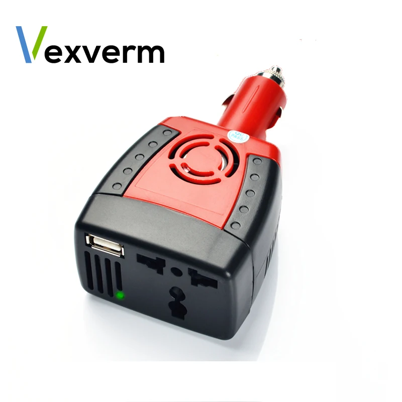 Автомобильный инвертер 150W 12V DC до 220 V/110 V AC прикуриватель источник питания с инвертором адаптер с 0,5/2.1A USB зарядное устройство Порт