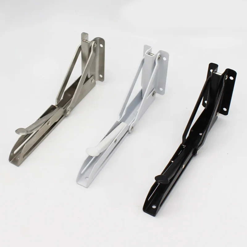 

2pcs 8 Inch to 20 Inch Bracket Stainless Steel Folding Support Desk Table Wall Mount Adjustable Hanging Angle Shelf Iron Bracket