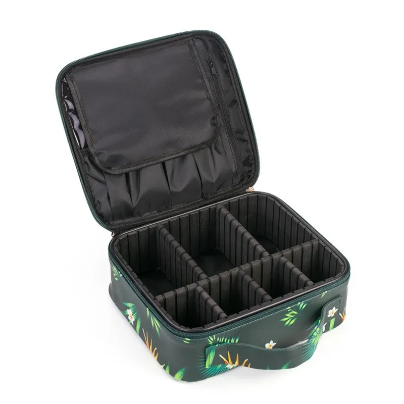 

Professional Partition Storage Box Makeup Bag& Case Women Wash Bag Travel Organizer Large Capacity Cosmetic Bag Eyebrow Trimmer