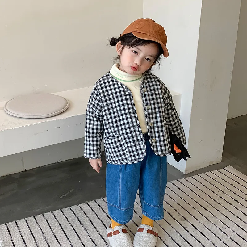 Осенне-зимнее детское тонкое хлопковое пальто с длинными рукавами 2019 г. Новая