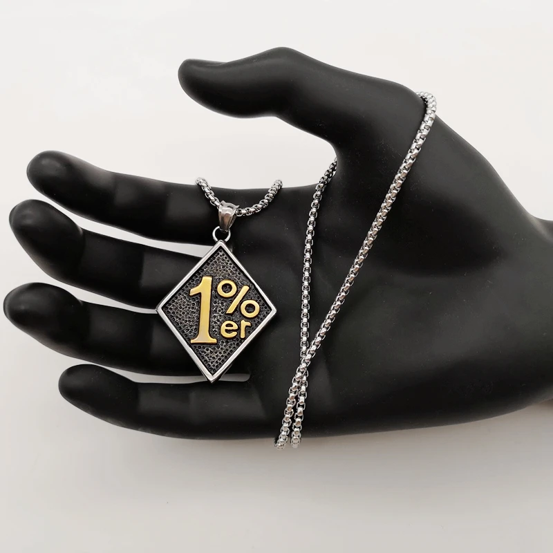 Винтажное ожерелье с подвеской 1% er мужское байкерское модное из нержавеющей