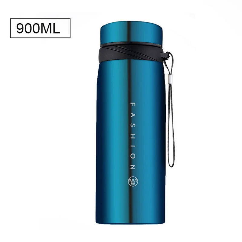 Blue 900ml Hifuar Термокружка с милым Кроликом, детский термос, бутылка для воды, Термокружка, Детская Термокружка, Детская Термокружка Из Нержавеющей Стали - Цвет: Blue 900ml