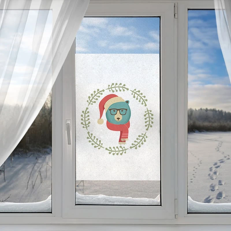 

Статическое липкое стекло на заказ, пленка из ПВХ, рождественский стиль, милый мультяшный узор, частная съемная декоративная фольга с защит...