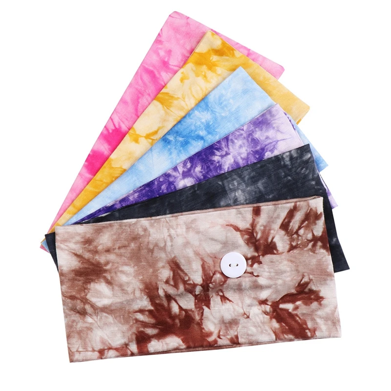 

Imixlot New Fashion Sports Yoga Headband Button Headdress Women Girls Bohemia Tie Dyed Headwrap Elastic Hair Accessories