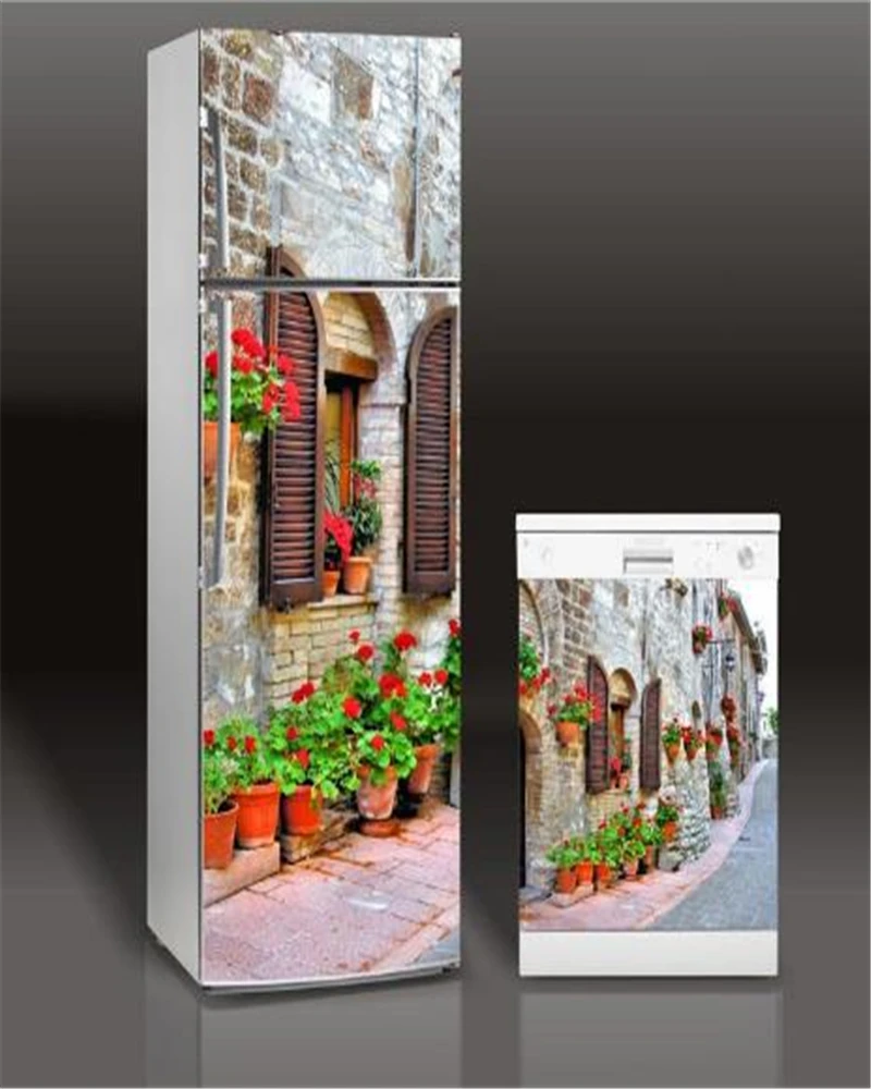 Индивидуальные 3d Самоклеящиеся дверные наклейки на холодильник различные