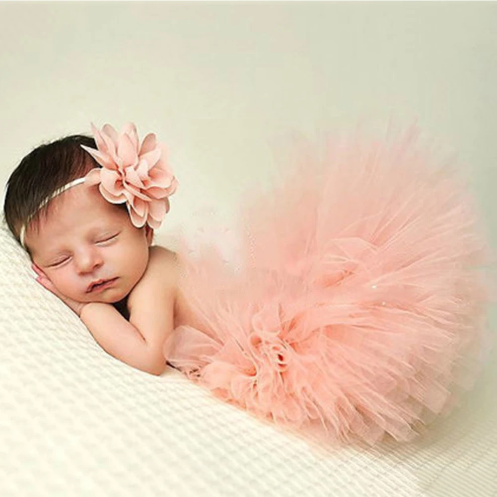 Новорожденный ребенок девочка маленькое платье цветок повязка на голову Студия