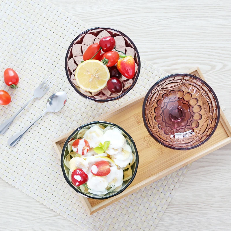 Винтажный бокал для тиснения мороженого 300 мл чашка смузи сок питьевое