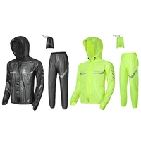 west biking reflective outdoor bike split hooded raincoat rain pants suit outdoor sports motorcycle riding rainwear rain jacket
