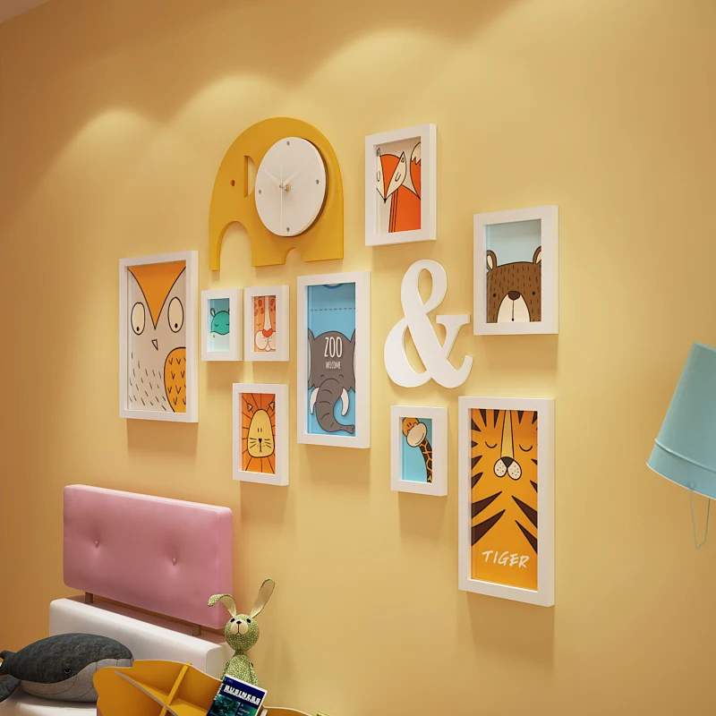 

Photo Wall Picture Photo Frame Set Elephant Clock Pack of 11
