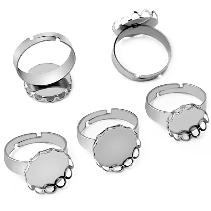 10 шт. Нержавеющая сталь кольцевая заготовка основа подходят для детей 12 14 15 16 18 20