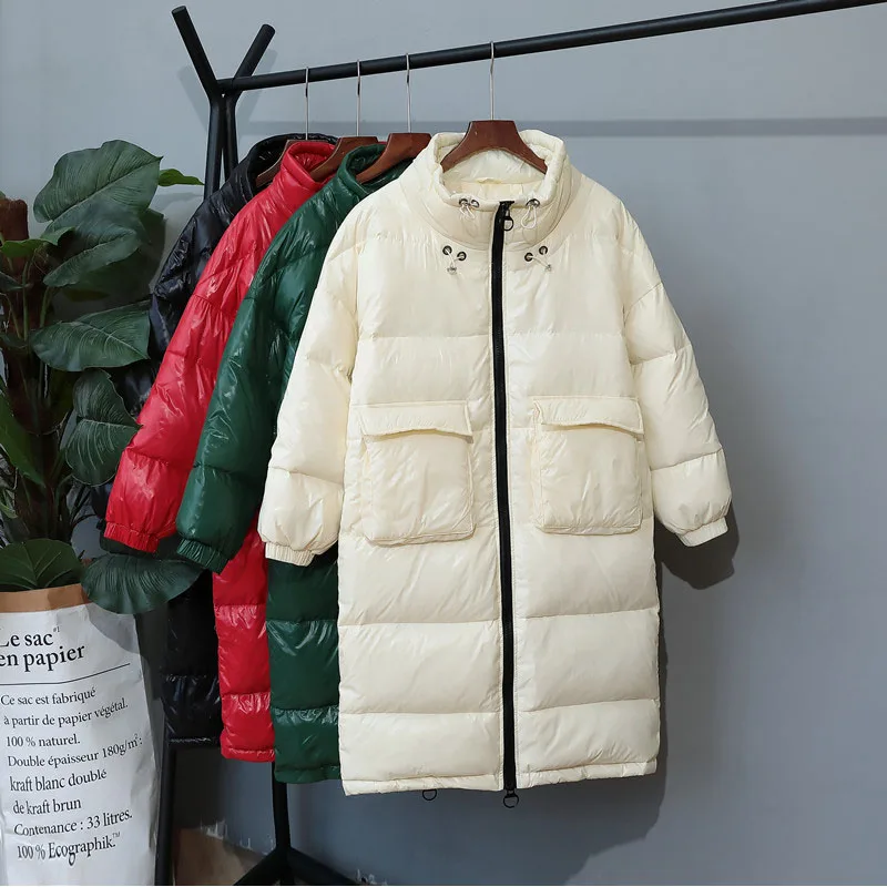 90% Witte Eend Donsjack Vrouwen Dikke Lange зима Jas Vrouwen Koreaanse Vrouwelijke пуховик Jas Moncler Femme