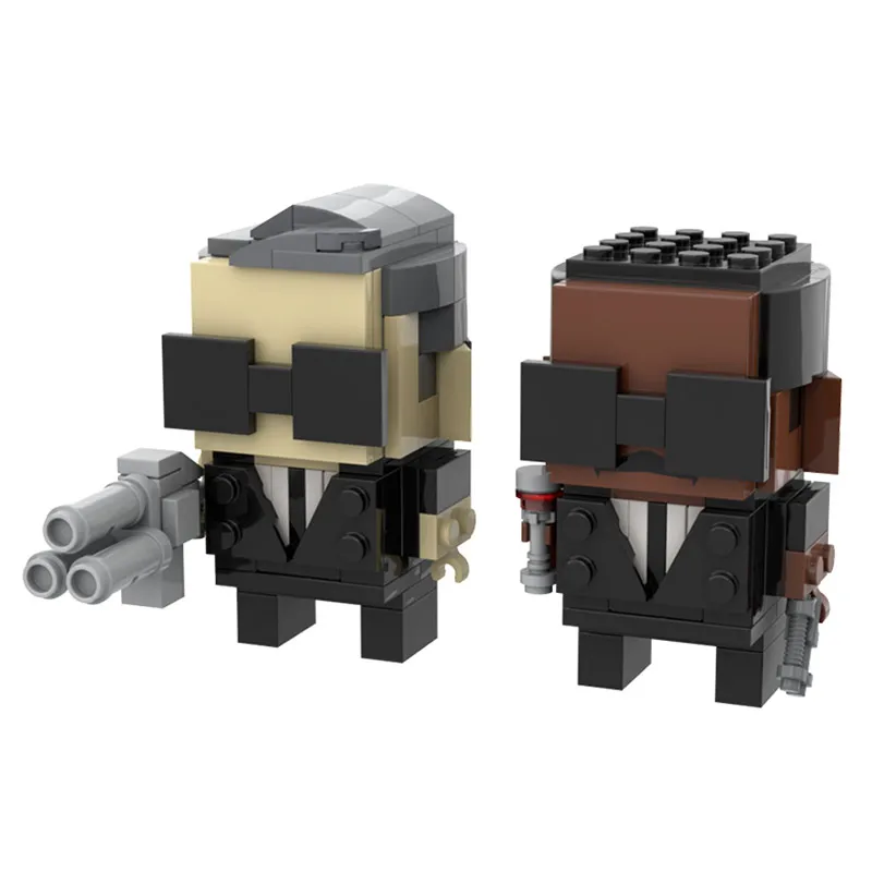 

Men in Special Police Black Building Blocks MOC Famous Movie Figures Brickheadz Model Collection Bricks Kids DIY Toys Xmas Gift