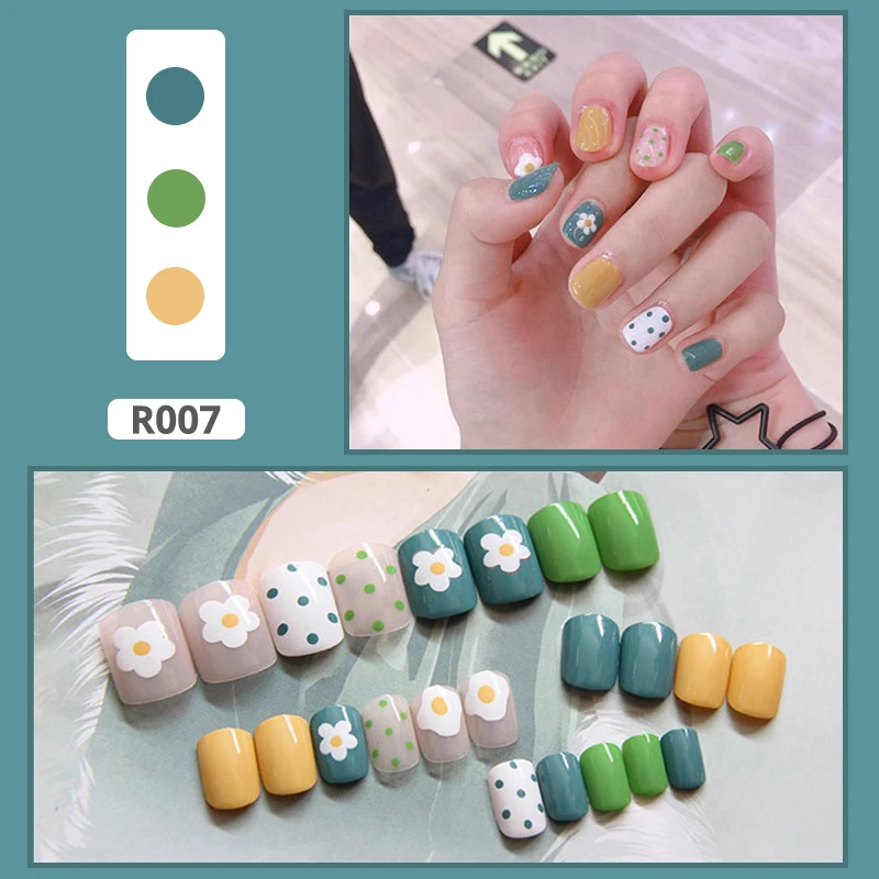 Красочные накладные ногти 24 шт./компл. наклейки для ногтей полное покрытие дизайн
