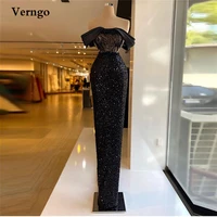 verngo glamorous black long evening dresses off shoulder sequin beads lace prom gowns luxury dubai women formal occasion dress