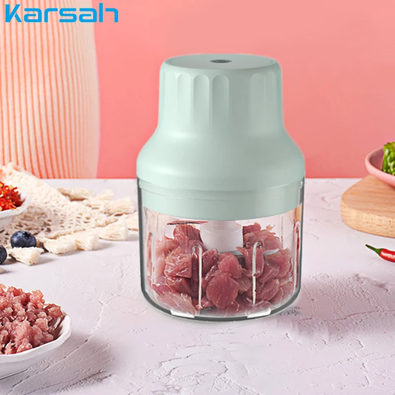 

Электрическая мясорубка 250 мл, пресс для чеснока, устройство для приготовления еды, мясорубка, измельчитель, пресс-машина с USB-зарядкой, кухо...