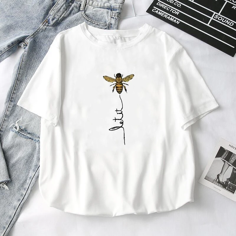 

T-shirt Aesthetics Graphic Hillbilly Women Bee Kind Short Sleeve T Shirts Female Camisetas Verano Mujer Harajuku Oversized Top