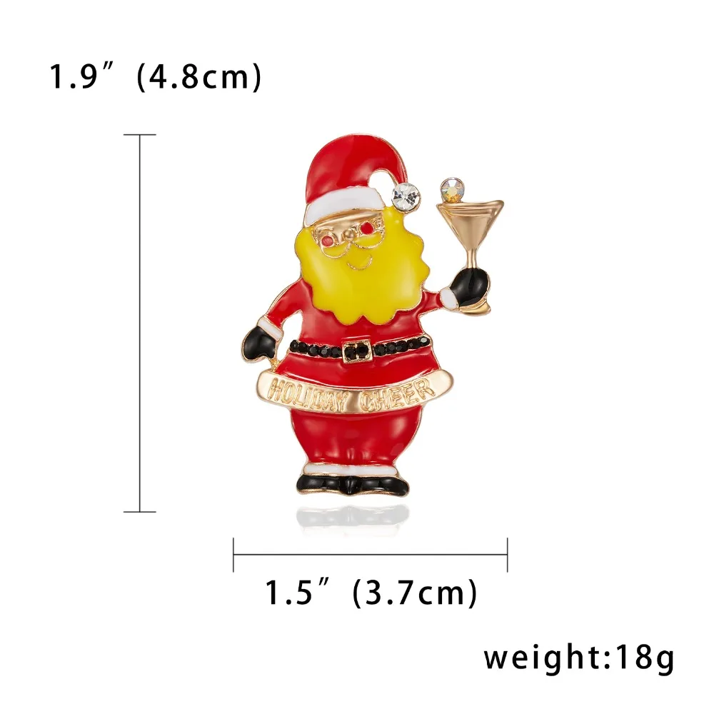 Merry Christmas броши на булавке милый Санта Клаус шляпа прекрасный Лось подарок эмаль значок брошь год Рождество Санта Клаус брошь с животными