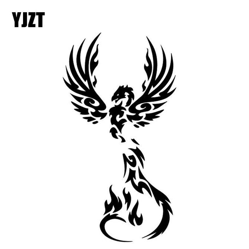 YJZT 9,1 см * 16,7 см Феникс Мода креативные автомобильные стикеры кузов автомобиля Виниловая Наклейка Декор черный/серебристый C4-2923