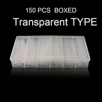 150pcsboxed heat shrink tube transparent clear heat shrinkable tubing wrap wire kits 21 insulated heat shrink tubing sleeve