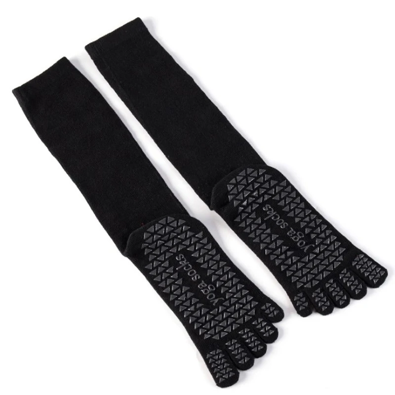 Высококачественные носки для йоги женские длинные до колена с пятью пальцами