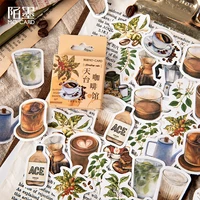 46 pcs box fragrant coffee decorative adhesive stickers album diary paper hand account decor