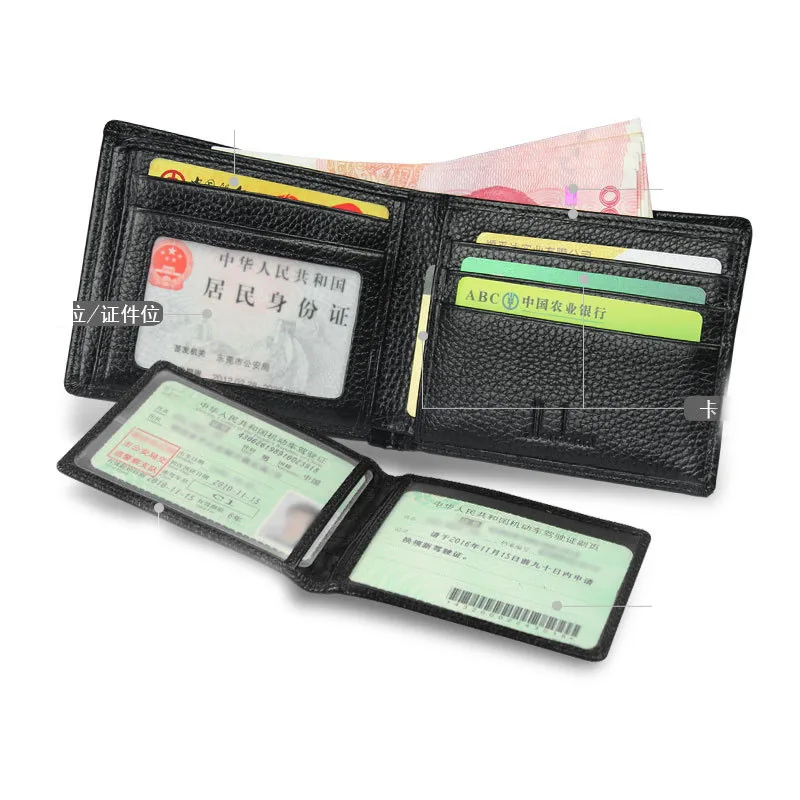 Тонкий мужской кошелек из воловьей кожи роскошные кошельки с карманом для монет