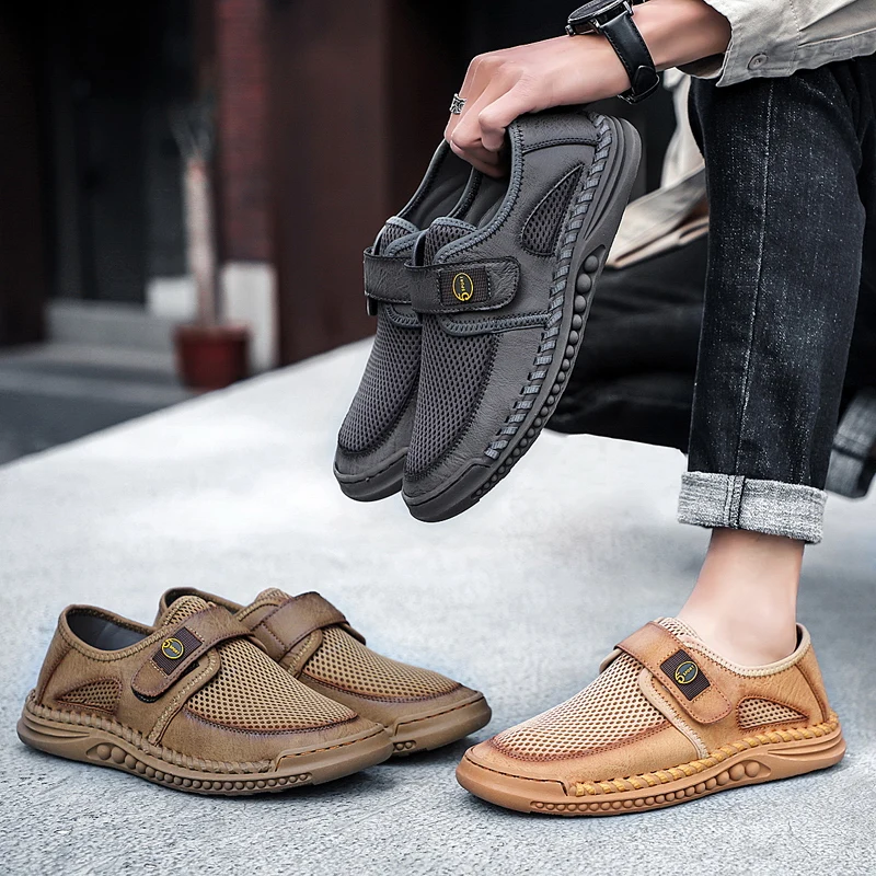 

Fashion 2021 New Men's Casual Shoes Comfortable Men's Shoes High Quality Mesh Men Driving Shoes Handmade Flat Shoes Size 39-48