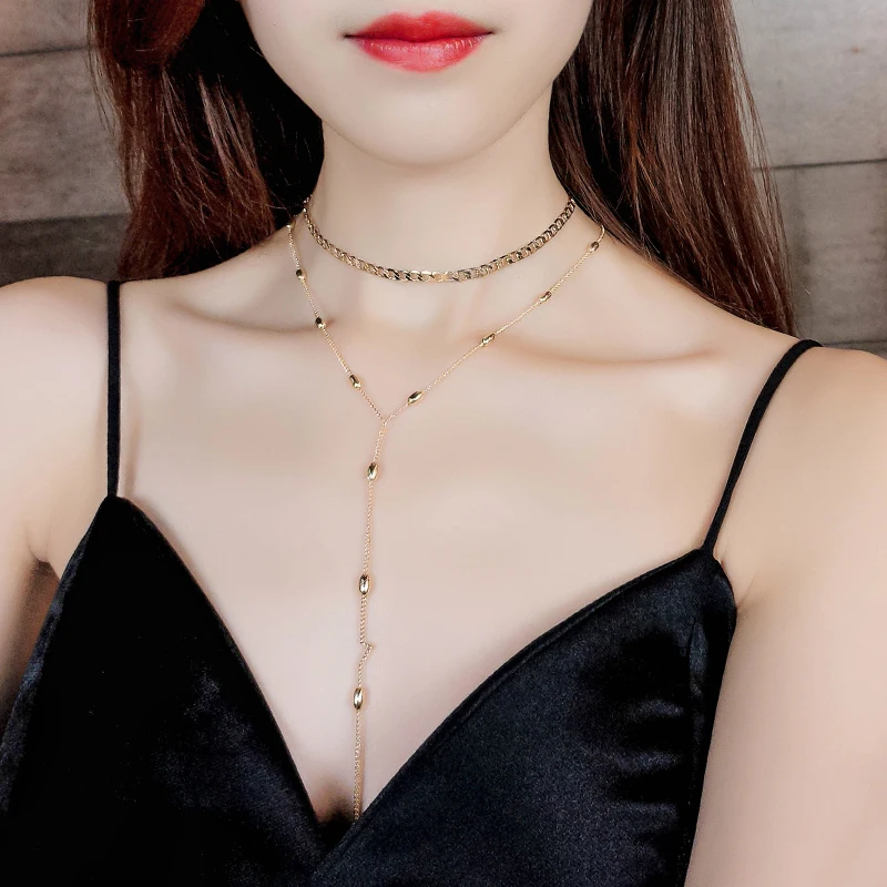 

2020 new multi-layered web celebrity neck jewelry chocker collar choker necklace short necklace for women