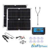 real 25w 50w solar panel kit complete 12v usb with 10 30a controller solar cells for car rv boat moblie phone battery charger