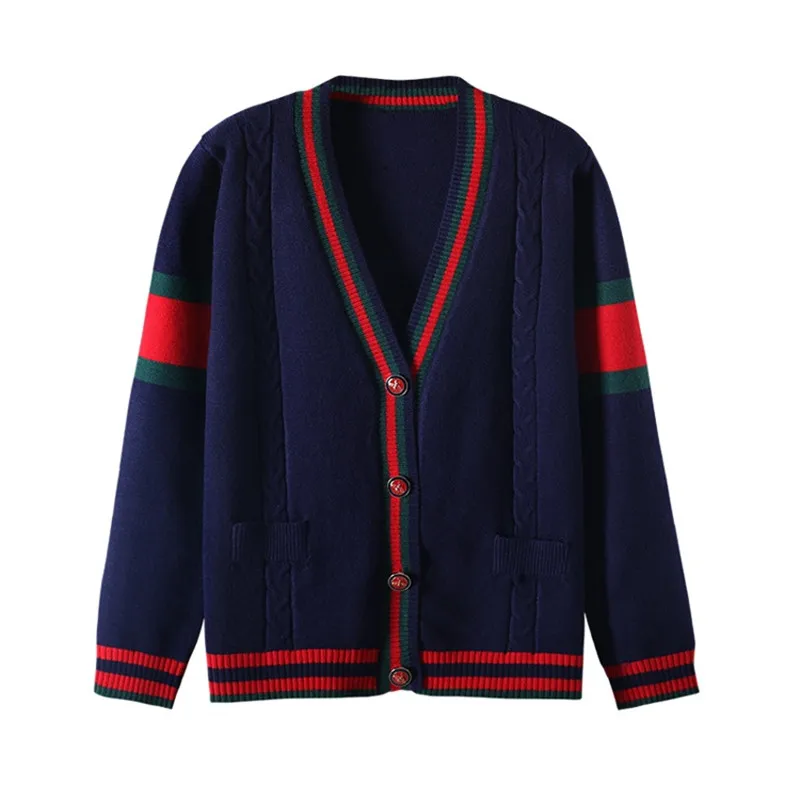 2019 Winter Christmas Knitted Sweaters Cardigans For Women Runway Single Breasted Long Sleeve Striped Sweater Jumper Clothes |