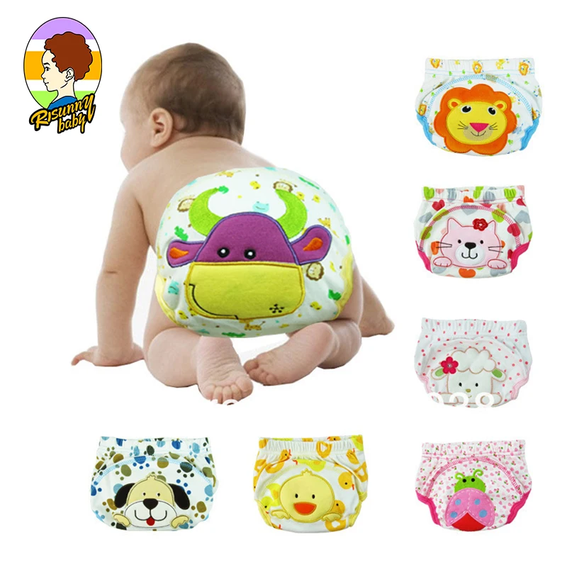 Risunnybaby детские подгузники хлопковые дышащие моющиеся многоразовые регулируемые